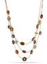Gold-Tone Metal Tiger'S Eye Natural Stones Layered Necklace