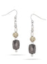 Rhodium-Tone Metal Hematite Drop Earrings
