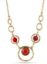 Gold-Tone Metal Orange Faceted Stone Necklace