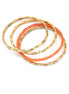 Gold-Tone Metal  Set Of 4 Crystal Bangles