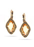Gold-Tone Metal Orange Faceted Stone Crystal Drop Earrings