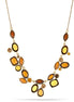 Gold-Tone Metal Yellow And Orange Faceted Stone Drop Necklace