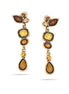 Yellow And Orange Crystal Drop Earrings
