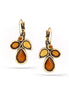Gold-Tone Metal Orange And Yellow Crystal Drop Earrings