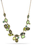 Gold-Tone Metal Green Faceted Stone Necklace