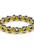 Gold-Tone Metal Green Peridot Crystal Stretch Bracelets