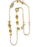 Gold-Tone Metal Leaf And Flower Cream Necklace