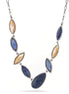 Silver-Tone Metal Blue  Stone And Mother Of Pearl Necklace
