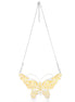 Silver-Tone Metal Butterfly Enamel Lobster Clasp Necklace