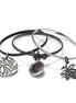 Silver-Hematite Tone Metal Set Of Three Charm Bangles