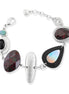 Rhodium-Tone Metal Mother Of Pearl Bracelets