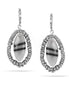 Silver-Tone Metal Grey Stone Drop Earrings