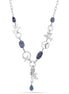 Silver-Tone Metal Blue Stone Peace Necklace