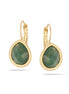 Gold-Tone Metal Green Faceted Stone Drop Earrings