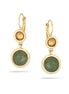 Gold-Tone Metal Green And Yellow Faceted Stone Drop Earrings