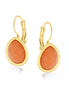 Gold-Tone Metal Carnelian Tear Drop Earrings