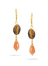 Gold-Tone Metal Tiger Eye Earrings