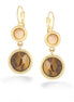 Gold-Tone Metal Tiger Eye Earrings