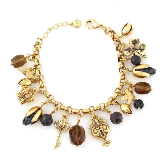 Gold-Tone Metal Smokey Charm Bracelets