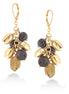 Gold-Tone Metal Black And Smokey Drop Earrings