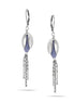 Rhodium-Tone Metal Blue Drop Earrings