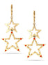 Gold-Tone Metal Star Crystal Drop Earrings