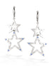 Silver-Tone Metal Blue Crystal Star Earrings