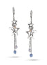 Silver-Tone Metal Star Crystal Drop Earrings