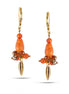 Gold-Tone Metal Orange Drop Earrings