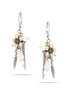 Silver-Tone Metal Flower Drop Earrings