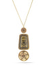 Gold-Tone Metal Black And Gold Pendant Long Necklace