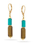 Gold-Tone Metal Green And Smokey Drop Earrings
