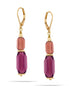 Gold-Tone Metal Purple Drop Earrings