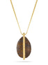 Gold-Tone Metal Brown Faceted Stone Crystal Necklace