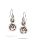 Rhodium-Tonemetal Smokey Crystal Faceted Earrings