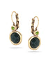 Gold-Tone Green Faceted Earrings