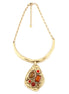 Gold-Tone Metal Multi Color Stone Chocker Necklace