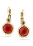 Gold-Tone Metal Orange Crystal Drop Earrings