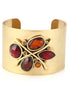 Gold-Tone Metal Red Crystal Cuff