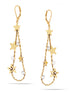 Gold-Tone Metal Blue Crystal Multi Star Earrings