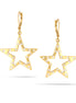 Gold-Tone Metal White Crystal Star  Earrings