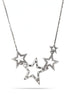Rhodium-Tone Metal Star Blue Crystal Necklace