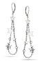 Rhodium-Tone Metal White Crystal Multi Star Earrings