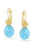 Gold-Tone Metal Aqua Marine Drop Earrings
