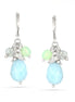 Silver-Tone Metal Aqua Marine Drop Earrings
