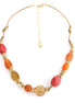 Multi Color Beads Gold Flower Necklace