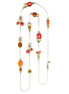 Gold-Tone Metal Coral Mix Beads Necklace