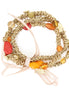 Gold-Rone Metal Coral Beads Stretch Bracelets