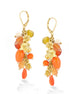 Gold-Tone Metal Flower And Coral Drop Earrings