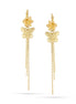 Gold-Tone Metal Flower Tassel Earrings